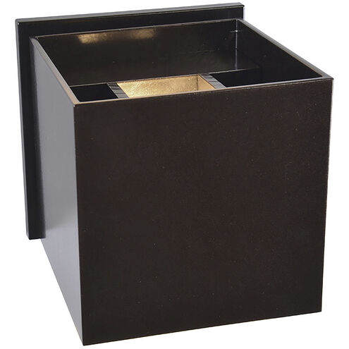  Aplique de pared cuadrado LED 2X3W, 312lm, aletas ajustables, Marine Grade Wet Location. Bronce