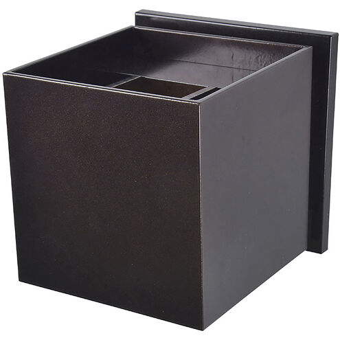  Aplique de pared cuadrado LED 2X3W, 312lm, aletas ajustables, Marine Grade Wet Location. Bronce