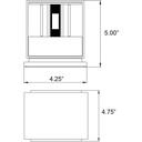  Aplique de pared cuadrado LED 2X3W, 312lm, aletas ajustables, Marine Grade Wet Location. Bronce