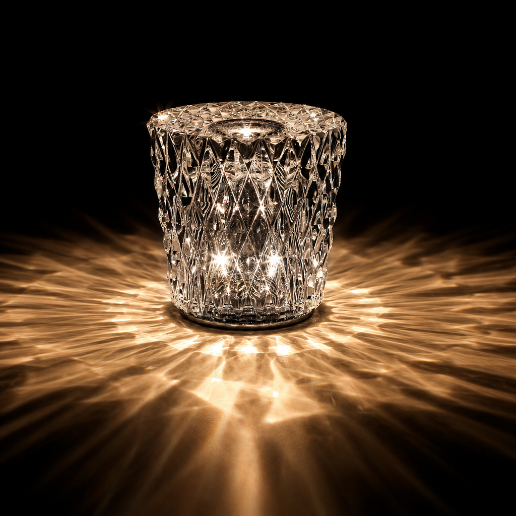 Luminaria decorativa / de mesa, Ø80 x 90 mm, LED integrado, 2000K, con atenuación de 3 niveles: LOW / MID / HIGH.