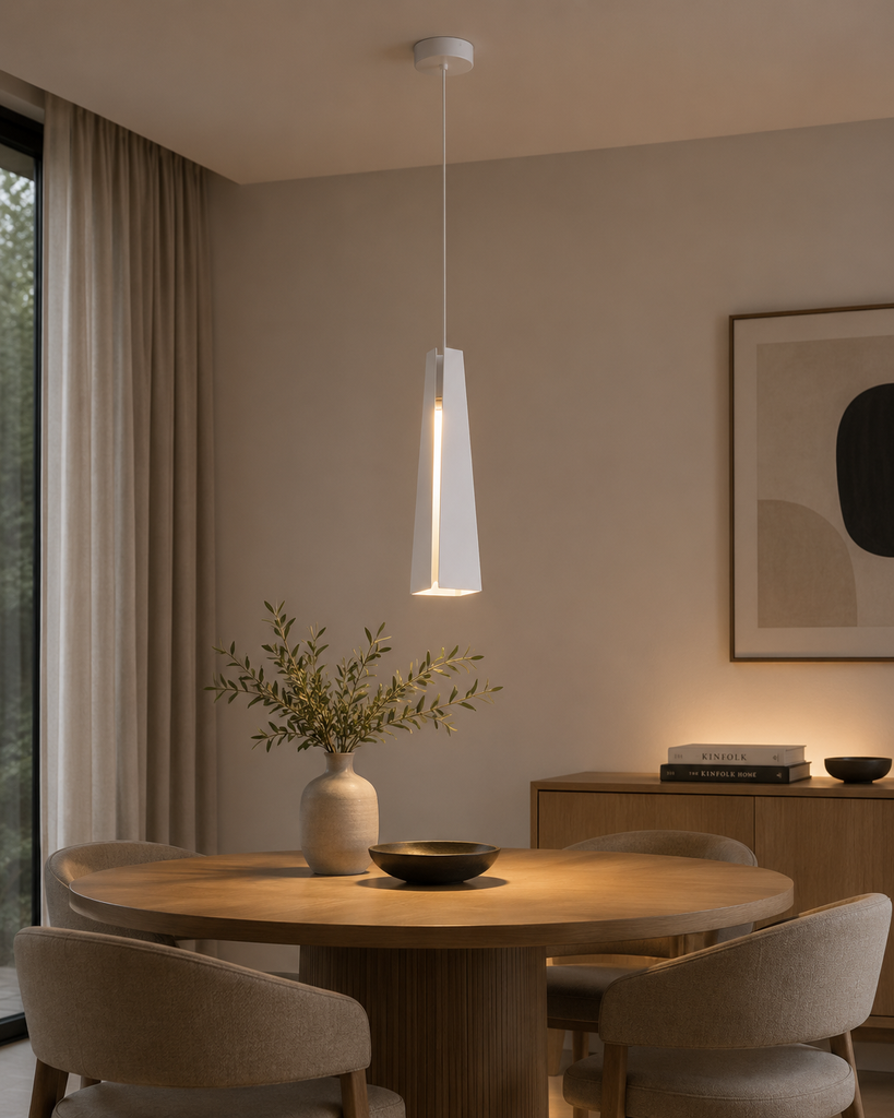 Lámpara colgante Pluma, LED 6W, 3000K, 450Lm. Blanco