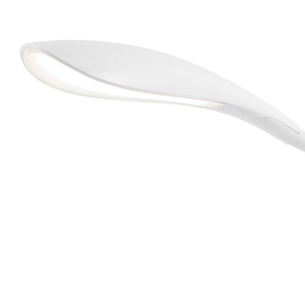 Lámpara Otto flexo blanco, cuerpo de silicona, difusor opal, LED 6W, 4000K. Blanco