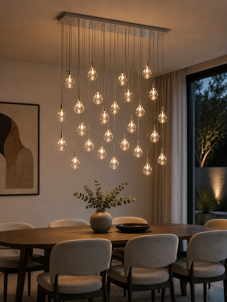 Chandelier Soap Mini de 26 piezas, incluye canopy rectangular, con burbujas (13 frosted and 13 clear).