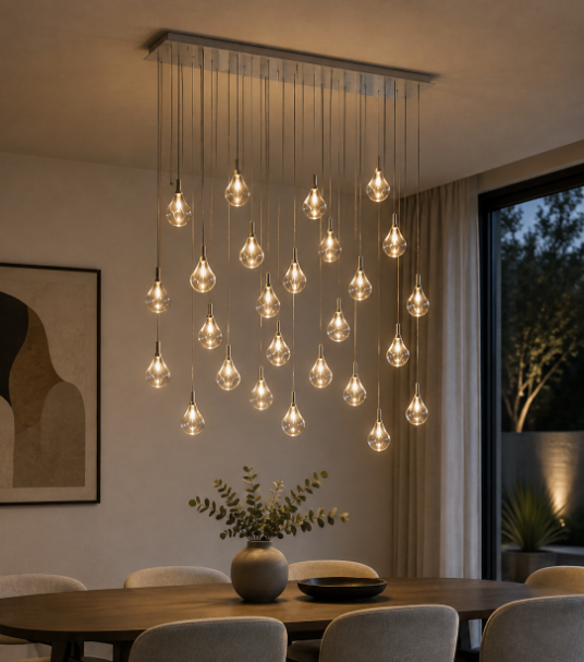 Chandelier Soap Mini de 26 piezas, incluye canopy rectangular, con burbujas (13 frosted and 13 clear).