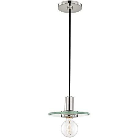 Lámpara colgante decorativa de 1 luz con pantalla de vidrio transparente y acabado Polished Nickel. G25 con base E26 y potencia máxima de 60W.