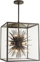 Luminaria Zanadoo colgante decorativa para exteriores H:66.04CM, cuadrada para 12 bombillos E12. Aged brass