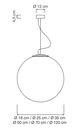 Luminaria decorativa colgante Luna 120cm, para bombillo E27