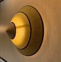 Aplique redondo con pantalla de terciopelo y algodón. El aplique está equipado con LED integrado. Talla S. Oro
