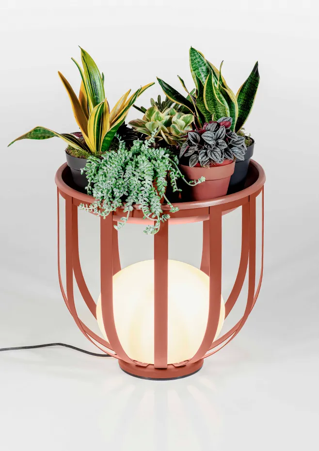 Lampara de pie estructura metalica BOLS P-4028X oxide red