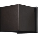 Luminaria tipo aplique de pared para exterior, LED integrado, 4.75" ancho x 4.75" alto x 5" extensión, 6W, 312LM, 3000K, CRI 90. NO DIM, 120V, Wet Location, acabado BRZ / Bronce, construcción en aluminio, certificación UL (US/Canada).