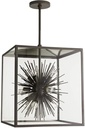 Luminaria Zanadoo colgante decorativa para exteriores H:66.04CM, cuadrada para 12 bombillos E12. Aged brass