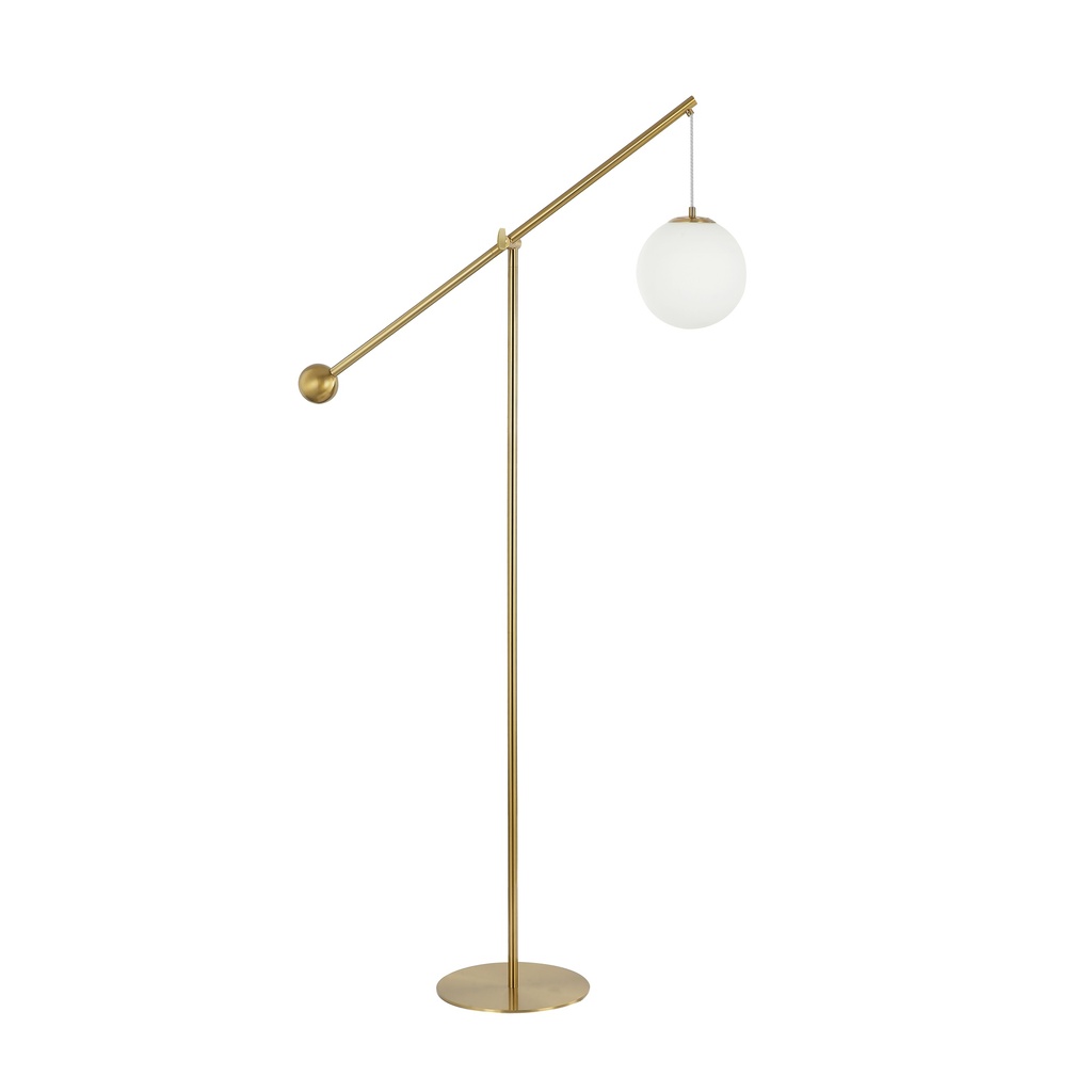 Luminaria de Pie, Height 66.75" x Width 12", 1LT Incandescent Floor Lamp, MB w/ Opal Glass (copia)