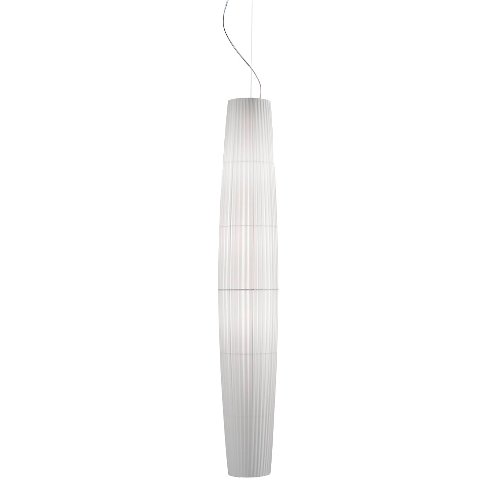 Lámpara colgante Maxi S/01, 4XE26 9W max, Instalación Superior - Níquel Satinado, Pantalla Cinta Translúcida Blanca