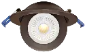 Luminaria de empotrar en cielo led 4 dirigible 9w, 780lm con 5-CCT Switch 2700K, 3000K, 3500K, 4000K, 5000K, atenuable, damp location , 120V. Bronce