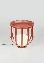 Outdoor floor lamp, aluminum structure with polyethylene diffuser. BOLS P-4028X oxide red