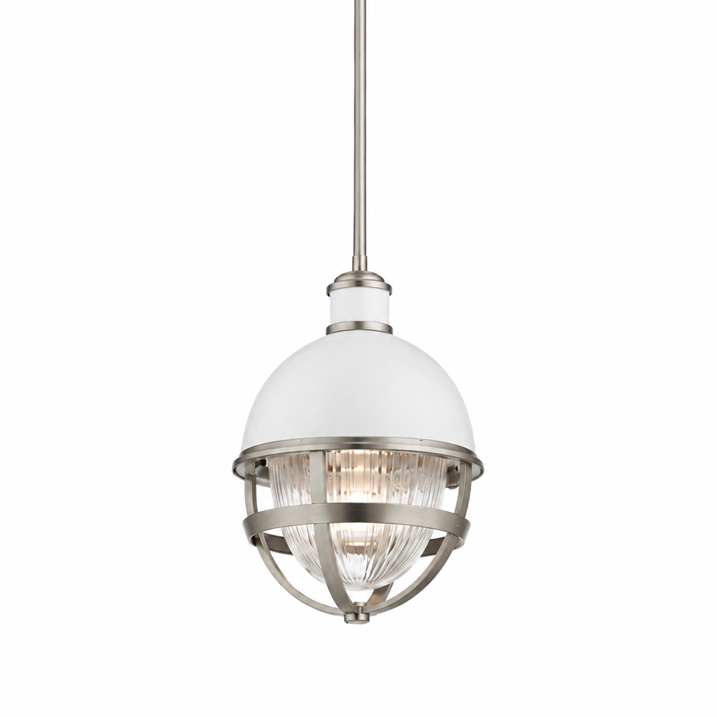 Decorative one-light pendant, Ø8" x 12.5", for 1 x E26 bulb up to 75W, 120V, not included.