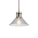 Decorative one-light mini pendant, Ø8", for 1 x E26 bulb, 120V, dimmable, not included.