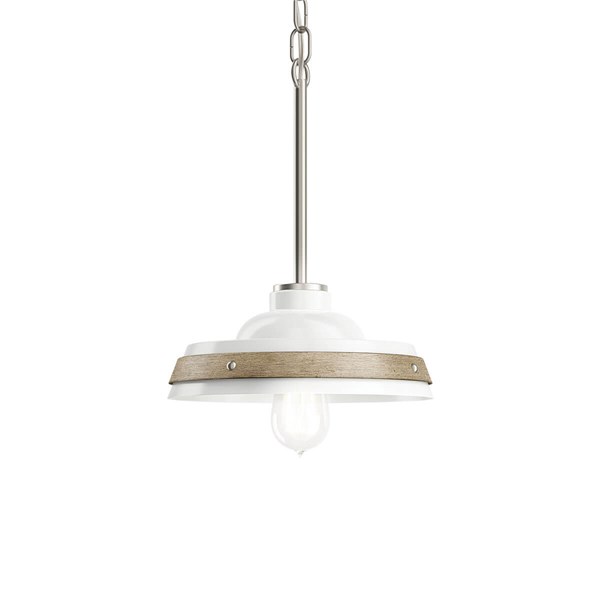 Decorative one-light pendant, Ø10" x 13", for 1 x E26 bulb up to 60W, 120V, not included.