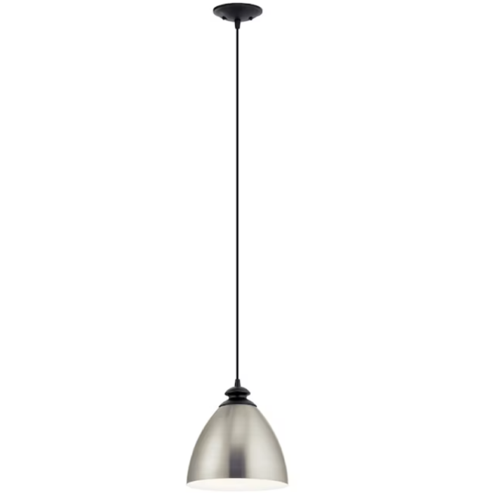 Decorative one-light pendant, Ø10" x 11", for 1 x E26 bulb up to 60W, not included.