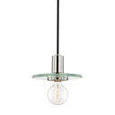 Lámpara colgante decorativa de 1 luz con pantalla de vidrio transparente y acabado Polished Nickel. G25 con base E26 y potencia máxima de 60W.