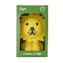 Mini lion-shaped light, Bundle of Light LION, made of soft silicone, BPA-free, includes an on/off switch, automatically turns off after 15 minutes, CR2032 cell battery included, 8 x 8 x 11 cm, 2700K LED.