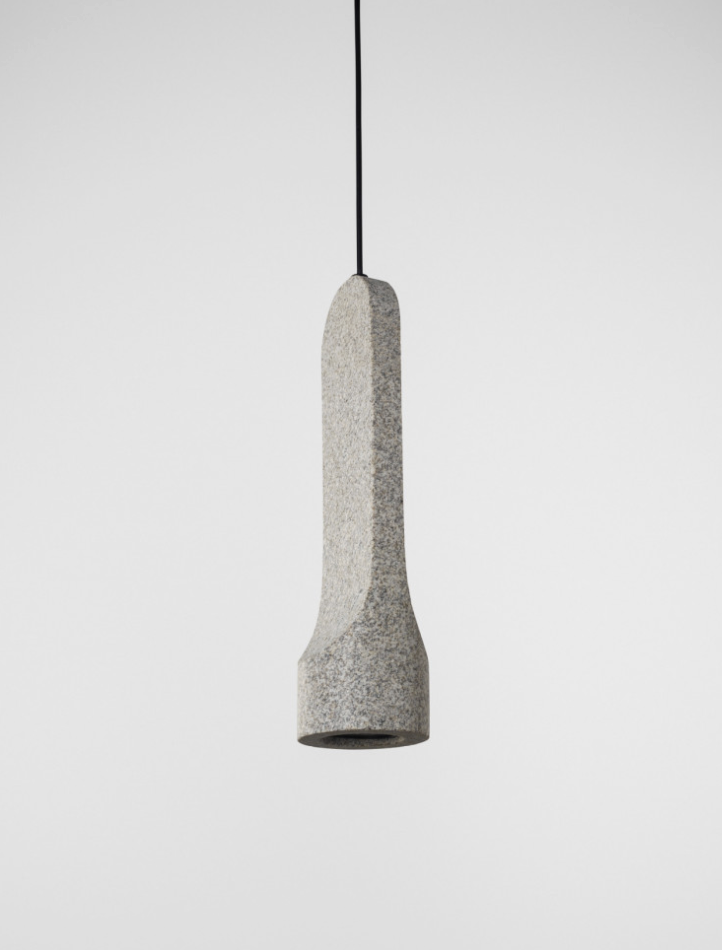 Lampara colgante Parga 3, cuerpo de piedra color natural, 100-277V-60Hz: 8W 2700K 960lm bult-in
