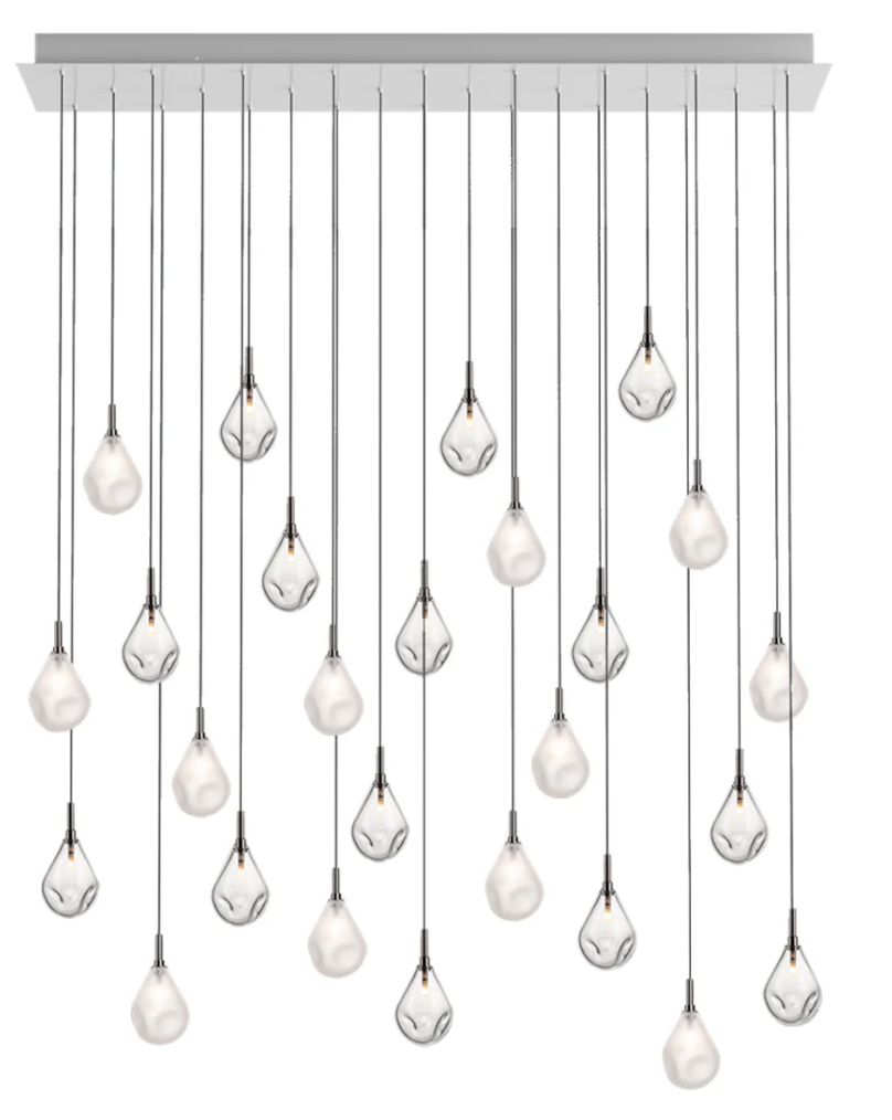 Chandelier Soap Mini de 26 piezas, incluye canopy rectangular, con burbujas (13 frosted and 13 clear).
