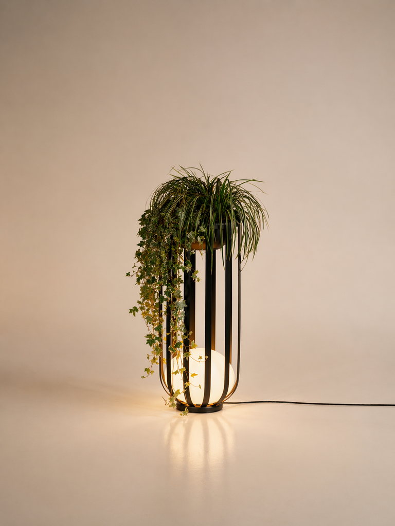 Decorative floor lamp, black metal frame BOLS P-4027X(Plant: not included)