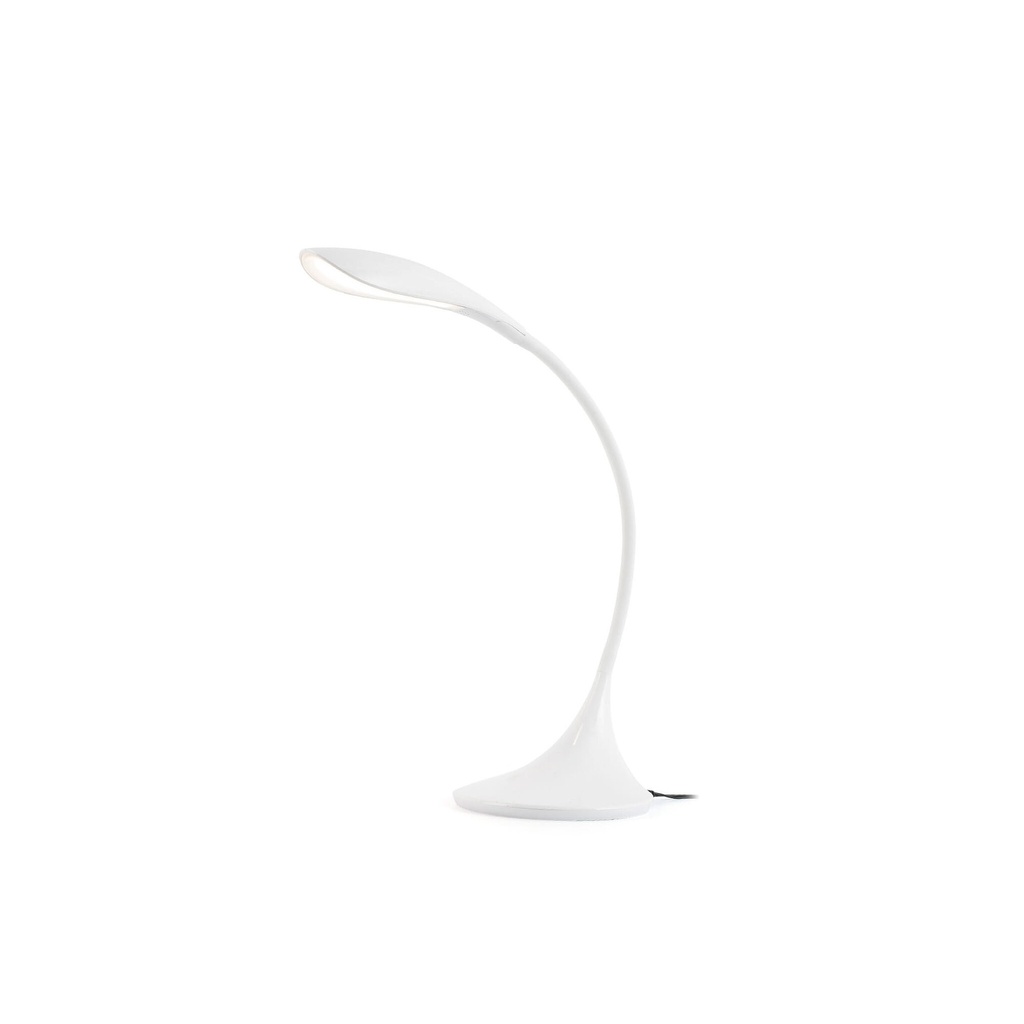 Lámpara Otto flexo blanco, cuerpo de silicona, difusor opal, LED 6W, 4000K. Blanco