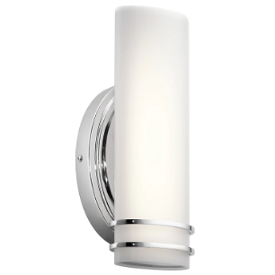 Aplique de baño Ebson, Led integrado, 20W, pantalla frosted acrylic. Chrome