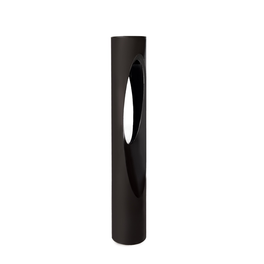 Outdoor bollard luminaire, integrated LED, 30" Height x 5" Width x Ø5", 12.5W, up to 350LM, 3000K, CRI 90. DIM: TRIAC or ELV, 120V, IP66, BK Black on Aluminum finish, UL & cUL 1598 Listed certification, mounting accessory included.