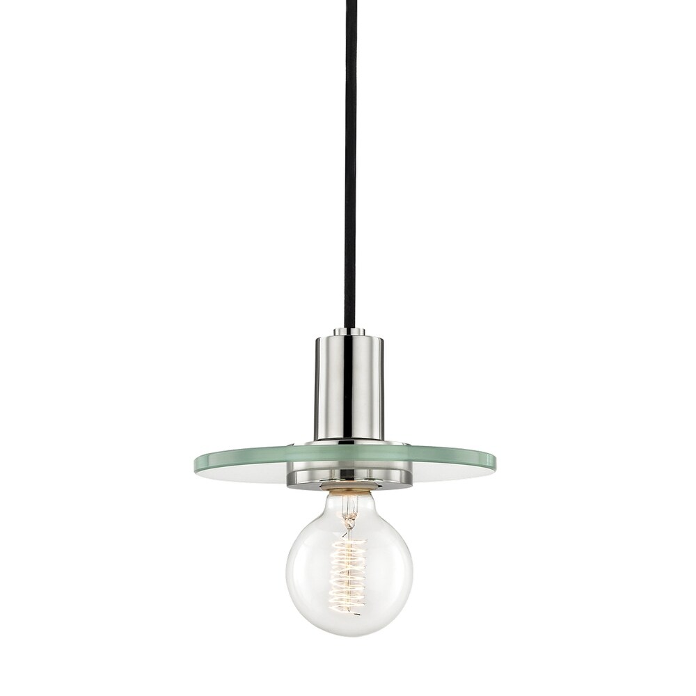 Decorative 1-light pendant featuring a clear glass shade and a Polished Nickel finish. Designed for a G25 bulb with an E26 medium base and a maximum wattage of 60W.