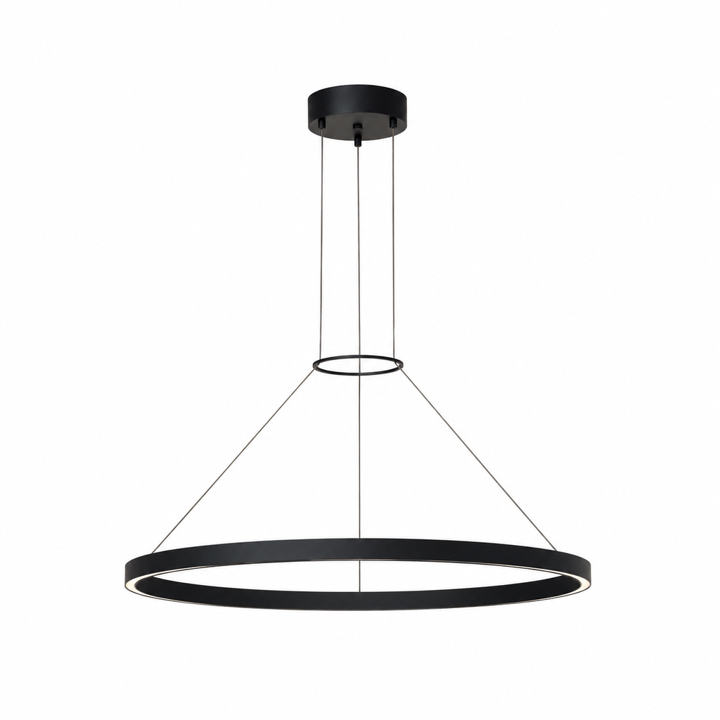 Luminaria colgante,  LED   24"   Incluye módulo 50.7 watt, 3685 lumen, 90 CRI, 3000K  LED. Dimmable  compatible ELV, TRIAC and 0-10V dimmers